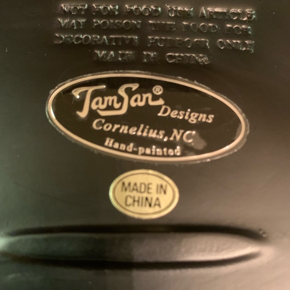 Tam San Designs 10" Square Plate Hand-Painted Decorative - Signed - Picture 5 of 11